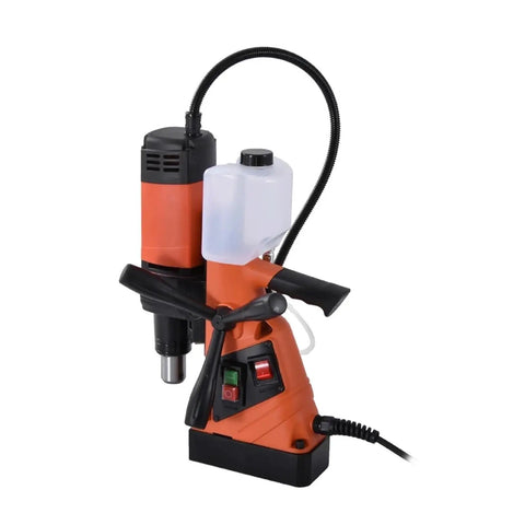 Rock Solid Magnetic Base Drill And Tapper With 1100 Watt Motor, 10 To 35 Mm Range, showing controls and motor features.