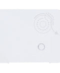 Bobbin cover plate for Singer sewing machines, white plastic, front view.
