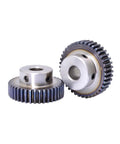 Beefy 1.5M Helical Gear Set And Spur Gears For Motors And Transmission Systems, 24 25 30 35 40 50 60 Tooth Pinions, 45 Steel Construction