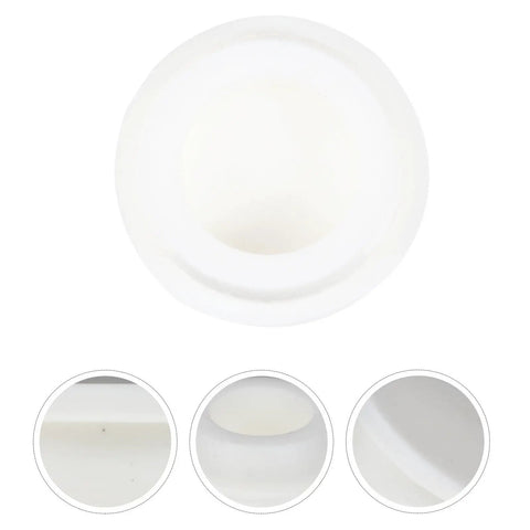4 Pcs Silicone Bathtub Stopper White Flat Cover Universal Drain Plug top view, showing the smooth flat surface and inner design.