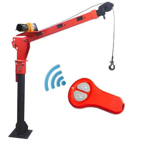 1100Lb Folding Truck Crane With 3500Lb 12V Electric Winch 360 Degree Swivel Painted Steel Jib Infrared Remote Lift for Pickup Trucks