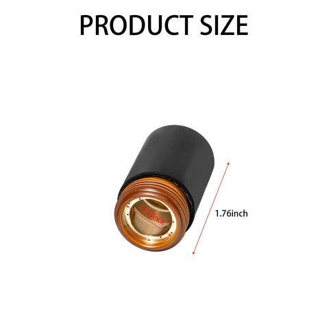 Three Pack Plasma Cutter Retaining Caps For 45PX 65 85 105 HRT MRT Torches, 220854 Direct Fit, black cap with measurement