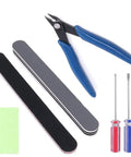 Dope 16 Piece Hobby Model Building Tool Kit For DIY Miniatures Essential Hand Tools Set For Dollhouse Crafts showing pliers and files