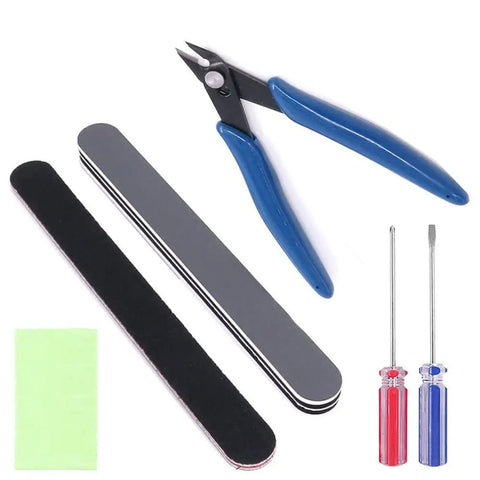 Dope 16 Piece Hobby Model Building Tool Kit For DIY Miniatures Essential Hand Tools Set For Dollhouse Crafts showing pliers and files