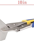 Heavy Duty Sheet Metal Hand Seamer And Locking Pliers Set For Home Use, shown with 10in measurement, durable steel construction