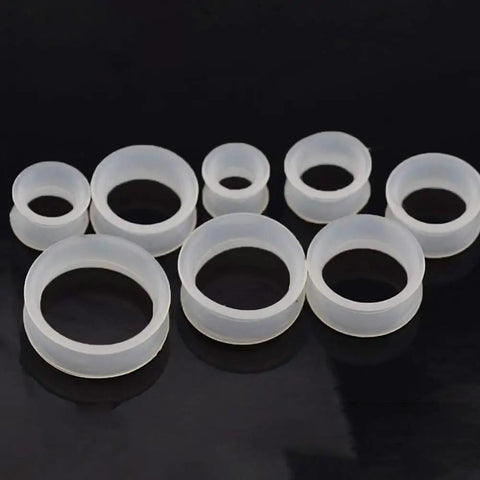 9 Pair Silicone Ear Plugs Flexible Thin Tunnels Double Flared Expander Ear Gauges Piercing Set For Stretched Lobes 6g To One Half Inch Soft
