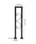 Heavy Duty Black Metal U Shaped Stair Handrail Freestanding Indoor Safety Rail With Slick Curved Edges, 85cm tall.