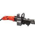 Heavy Duty Electric Hydraulic Rebar Bender With Portable 900W Motor for quick steel rod bending, featuring red handle and smooth finish.
