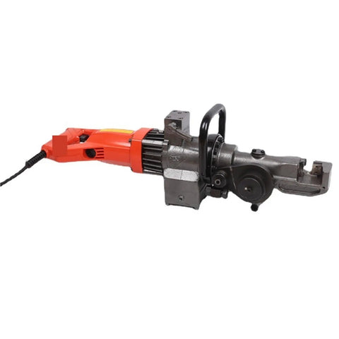Heavy Duty Electric Hydraulic Rebar Bender With Portable 900W Motor for quick steel rod bending, featuring red handle and smooth finish.