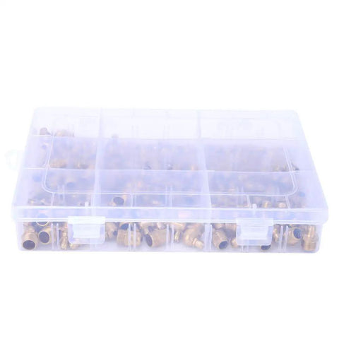 Brass Heavy Duty Pro Grade Grease Nipple Zerk Fitting Kit 160 Pieces Durable Lubrication Connectors in plastic case
