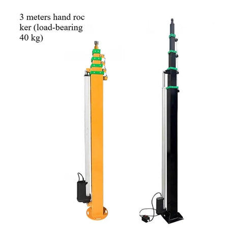 Beast Mode Manual Winch Crank Telescopic Mast 3 To 10 Meters With Zero Drama Hand Crank Action For Satellite Antenna Setup and Fast Response Jobs No External Power Required, 3-meter height with load-bearing capacity.