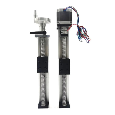 Badass Precision 42Mm Wide Linear Guide Actuator With Sfu1610 Ball Screw Slide Table Cnc Motor Kit showing aluminum rails and motor setup.