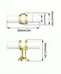 Two Tone White Matte Cabinet Pulls With Gold Mounting Brackets Stainless Steel Hardware For Modern Kitchen Cabinets 50mm Size 8 Pack