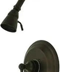 Tub and Shower Faucet with Dope Oil Rubbed Bronze Finish, Solid Brass Construction, Duraseal Washerless Cartridge, Wall Mount, One Half Inch IPS Connection, 1.8 GPM Showerhead Flow, Easy Turn Lever Handle