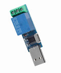 LCUS-1 USB Relay Module With 5V USB Control, 10A Switching, Overcurrent Protection, No Fuss Smart Home Automation Ready, Plug And Play Microcontroller Interface For DIY Projects, Fast Response And Reliable Device Control. Blue USB relay module with screw terminals