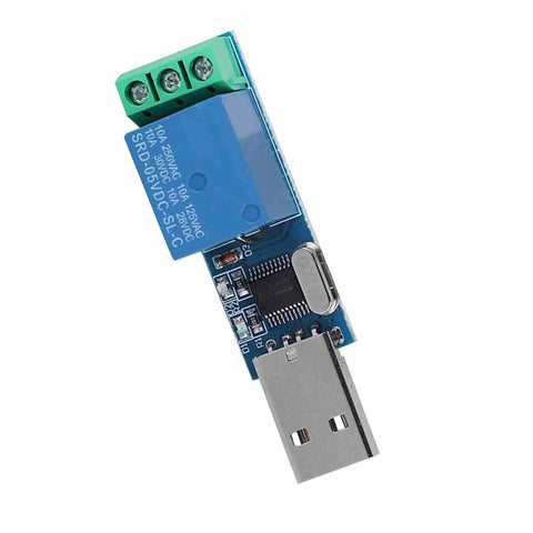 LCUS-1 USB Relay Module With 5V USB Control, 10A Switching, Overcurrent Protection, No Fuss Smart Home Automation Ready, Plug And Play Microcontroller Interface For DIY Projects, Fast Response And Reliable Device Control. Blue USB relay module with screw terminals