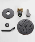 Oil Rubbed Bronze Shower Faucet Set With 8 Inch Rainfall Head And Handle, Wall Mounted Single Function Trim Kit, Rough In Valve Included
