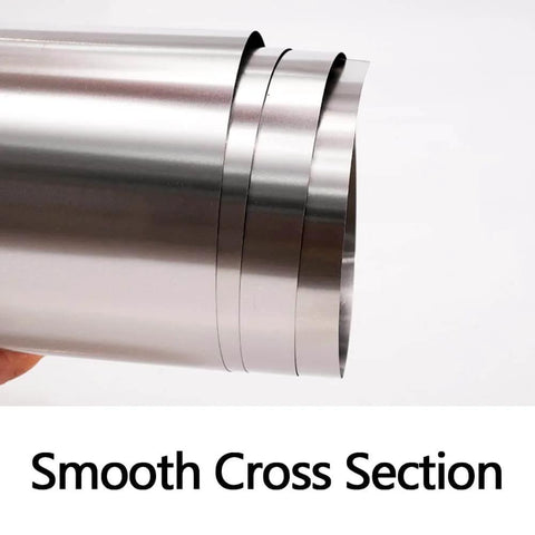 304 Stainless Steel Foil Roll 0.1mm 100mm 1M with smooth silver finish, corrosion and high-temperature resistant, ideal for industrial use.