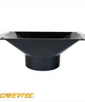 Rectangular Dust Hood for 4 Inch OD Attachment For Woodworking Dust Collection Hose And Fittings, front view
