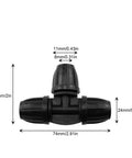 Barbed Tee 4 Pack 3 Way Fitting for Drip Irrigation Tubing 8mm and 11mm Garden Sprinkler System Connector High Impact POM Plastic Durable Locking Design That Won't Slip Under High Pressure