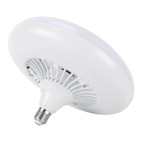 Hilitand E27 Ceiling Fan Light 4 in 1 Stepless Dimming LED Fan with sleek white design and integrated fan structure.