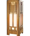 Frank Lloyd Wright Tree of Life Lightbox Mini Accent Lamp With Cherry Veneered MDF Frame Shoji Paper Shade and intricate design.