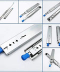 Heavy Duty Steel Drawer Slides With Ball Bearings For Absolute Full Extension Rock Solid Industrial Telescoping Slider Rail side view.