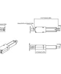 Technical drawing of Compact 12V Mini Electric Linear Actuator With 30mm Stroke 50N Lift Built In Limit Switch Waterproof Design