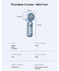 Portable Handheld Turbo Fan With Ice Cooling And 199 Speed Infinite Adjustment Rechargeable Personal Fan For Travel Outdoor