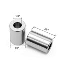 20 Piece Aluminum Spacers Set One Half Inch Outer Diameter One Quarter Inch Inner Diameter Three Quarter Inch Length Smooth Spacer Bushings, 1/2 OD 1/4 ID 3/4 L