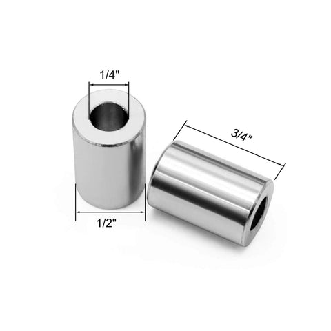 20 Piece Aluminum Spacers Set One Half Inch Outer Diameter One Quarter Inch Inner Diameter Three Quarter Inch Length Smooth Spacer Bushings, 1/2 OD 1/4 ID 3/4 L