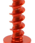 Close-up of a single orange CNC aluminum self-tapping screw from 10 Pcs CNC Aluminum Self Tapping Screw Bolts Kit Orange Finish That Fits KTM Enduro Dirt Bikes 2004 2022 FE TE FC TC FX TX EXC EXCF XC XCF XCW SX SXF Hardware Set.