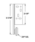 Heavy Duty Center Roller Assembly For Hella Smooth Drawer Glide Two Pack Nylon Wheel C Style Track Replacement With Zero Hassle Mounting Hardware Solid Steel Build dimensions diagram