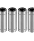 LM6LUU Double Rubber Sealed Linear Ball Bearings 6MM Bore in a set of 4, designed for silent operation in CNC machines and 3D printers.