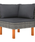 Corner chair from 9 Piece Outdoor Garden Lounge Set With Weather Resistant PE Rattan And Steel Frame Zippered Cushions