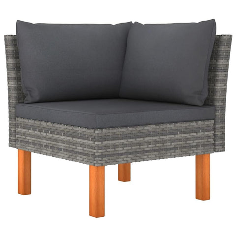 Corner chair from 9 Piece Outdoor Garden Lounge Set With Weather Resistant PE Rattan And Steel Frame Zippered Cushions