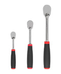 No Quick Release Comfort Grip Ratchet Set In 1 Quarter Inch Drive 3 Eighth Inch Drive And Half Inch Drive 3 Piece With 90 Tooth Gear