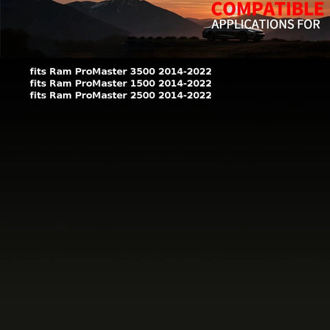 Compatibility chart for rear wheel hub and bearing assembly for ProMaster 1500 2500 3500 2014 through 2022