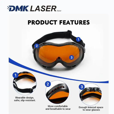 Heavy Duty Kickass Laser Safety Glasses Built Different With Od6 Plus And Od8 Plus Lens Protection For Industrial Engraving Welding Cutting And Ipl Work features on display