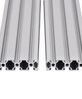 Two Pack 20 Series T Slot Aluminum Extrusion Profile 23.6 Inch European Standard Anodized Linear Rail For 3D Printer Parts And CNC DIY Builds 600mm Silver Built Tough, two silver 6063-T5 extrusions shown end-on