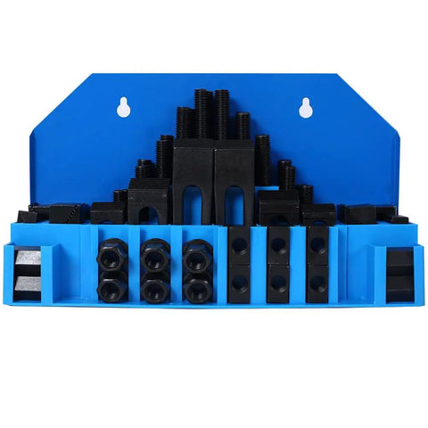 Complete 58 Piece T Slot Clamping Kit For Milling Machines With Nine Sixteenth Inch T Slot Hold Down Clamps And One Half Inch Studs