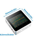 Core2 ESP32 IoT Development Kit V1.1 showing a 2.0-inch capacitive touch screen with measurements, ideal for smart project prototyping.