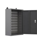 Heavy Duty Wall Mounted Storage Cabinet With Pegboard Upper Panel For Garage And Workshop Tool Organization Metal Hanging Cabinet