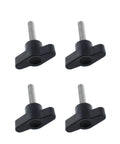 Set Of 4 Stainless Steel M6 Thumb Screws With Plastic Head, Z-Type T-Shaped Wing Knob Bolts, Adjustable 25mm Thread, Black Finish