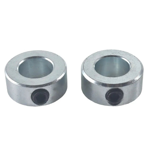 Two shaft collars from Five Eighths Inch By Twelve Inch Jackshaft Kit For 35 Chain With Two Pillow Block Bearings Two Shaft Collars Fourteen Tooth