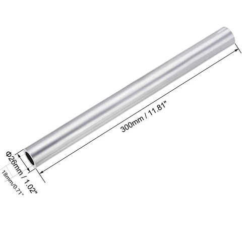 6063 Aluminum Round Tube 26mm OD 18mm ID Seamless Pipe 300mm Length Built For DIY Projects And Industrial Use Rugged Weldable Tubing