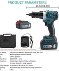 Badass 2 In 1 Cordless Rivet Nut Gun With Beast Mode 26V 5200mAh Battery, 21.3cm size, includes charger and case.