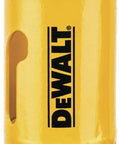 37 Millimeter Bi Metal Hole Saw With Fast Plug Ejection And Patented Tooth Forms Optimized For Long Lasting Cuts Through Black Pipe And Sheet Metal Built Tough As Nails To Crush Daily Projects Without Flinching, yellow design with visible teeth.