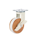Four Pack 2.5 Inch Wood Grain Swivel Casters With Brake For Quiet Furniture Mobility Silent Rolling Wheels 360 Degree Swivel And Locking Brake
