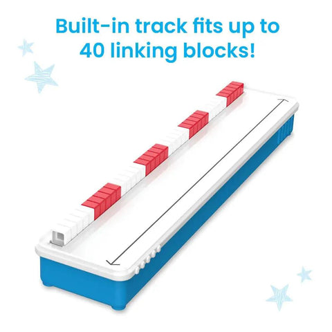 Open Number Line Starter Set With Dry Erase Whiteboards For Students, desk track with 40 red and white linking blocks